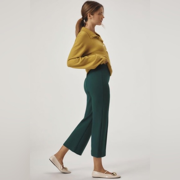 NWT! The Margot Kick-Flare Cropped Pants by Maeve - Hunter Green 🟡🎹 - Picture 4 of 9